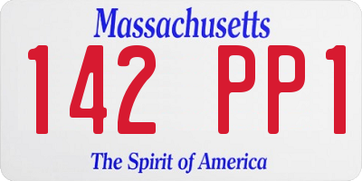 MA license plate 142PP1