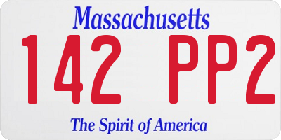 MA license plate 142PP2