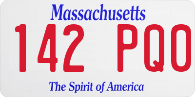 MA license plate 142PQ0