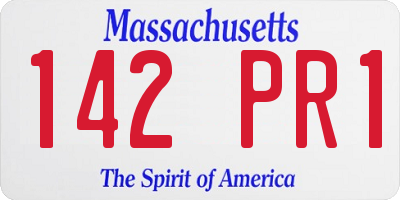 MA license plate 142PR1