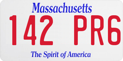 MA license plate 142PR6