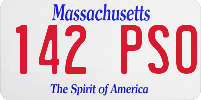 MA license plate 142PS0