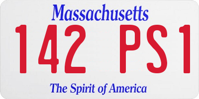 MA license plate 142PS1