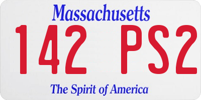 MA license plate 142PS2