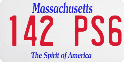 MA license plate 142PS6