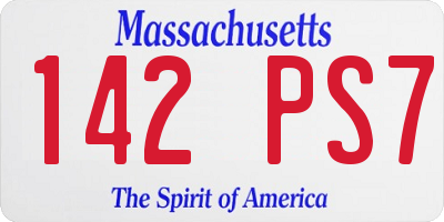 MA license plate 142PS7