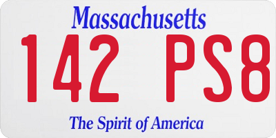 MA license plate 142PS8