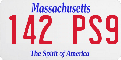 MA license plate 142PS9