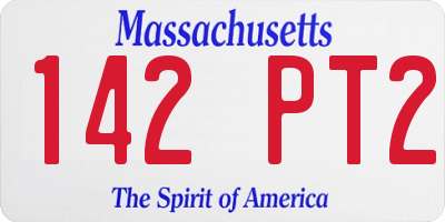 MA license plate 142PT2