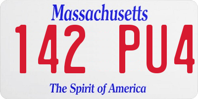 MA license plate 142PU4