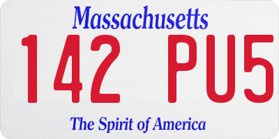 MA license plate 142PU5