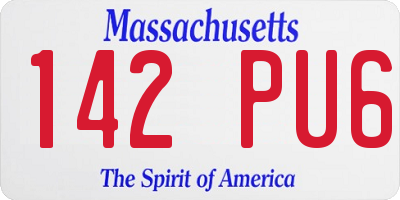 MA license plate 142PU6