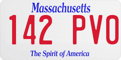 MA license plate 142PV0