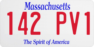 MA license plate 142PV1