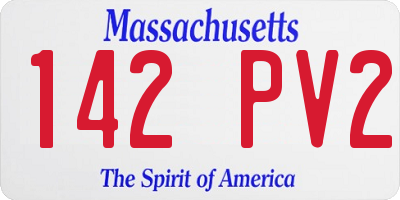 MA license plate 142PV2