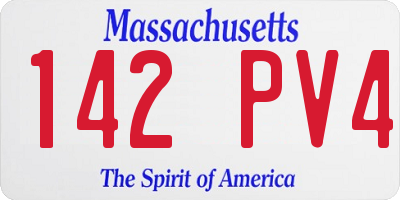 MA license plate 142PV4
