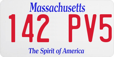 MA license plate 142PV5
