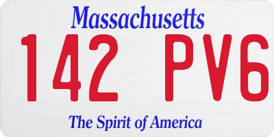 MA license plate 142PV6