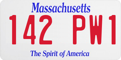 MA license plate 142PW1