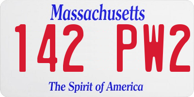 MA license plate 142PW2