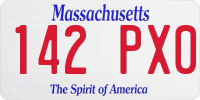 MA license plate 142PX0
