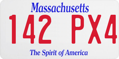 MA license plate 142PX4
