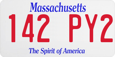 MA license plate 142PY2