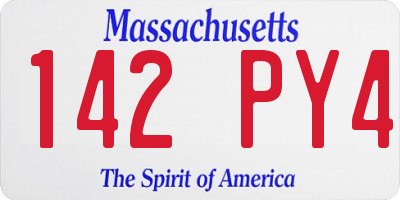 MA license plate 142PY4