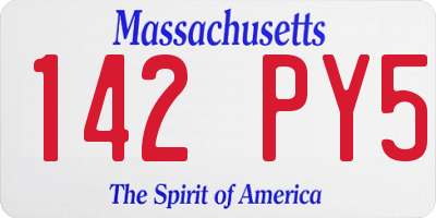 MA license plate 142PY5