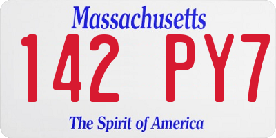 MA license plate 142PY7