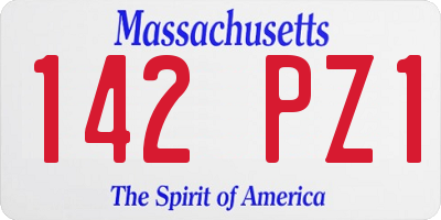 MA license plate 142PZ1