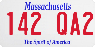 MA license plate 142QA2