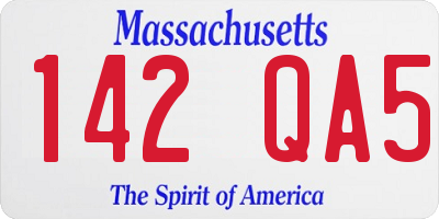 MA license plate 142QA5