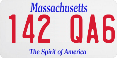 MA license plate 142QA6