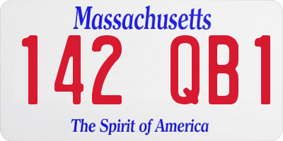 MA license plate 142QB1