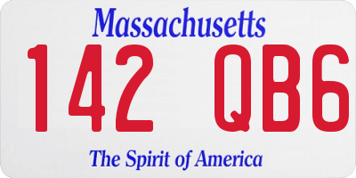 MA license plate 142QB6