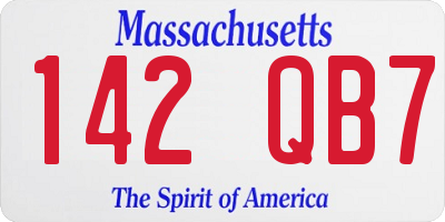 MA license plate 142QB7