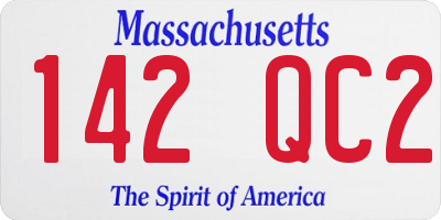 MA license plate 142QC2