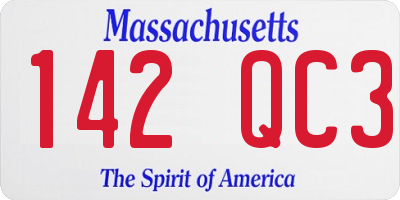 MA license plate 142QC3