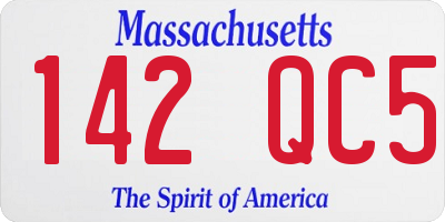 MA license plate 142QC5