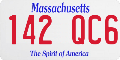 MA license plate 142QC6
