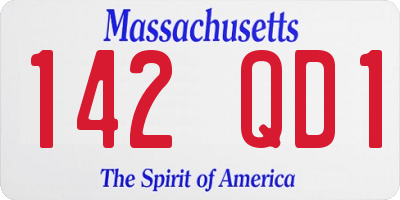 MA license plate 142QD1