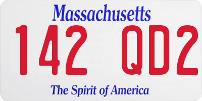 MA license plate 142QD2