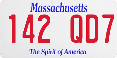 MA license plate 142QD7