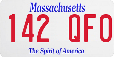 MA license plate 142QF0