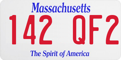 MA license plate 142QF2