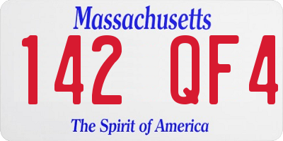 MA license plate 142QF4