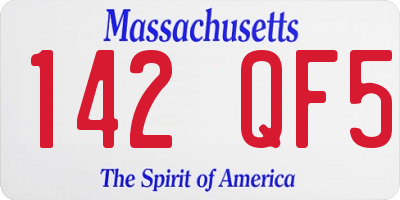MA license plate 142QF5