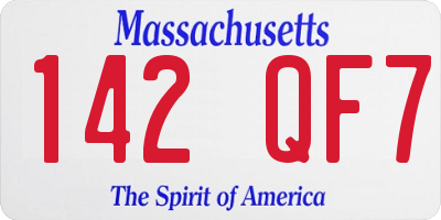 MA license plate 142QF7