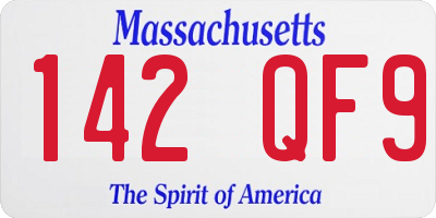 MA license plate 142QF9